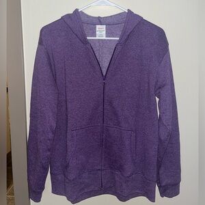 Hanes EcoSmart Purple Zip-Up Hoodie